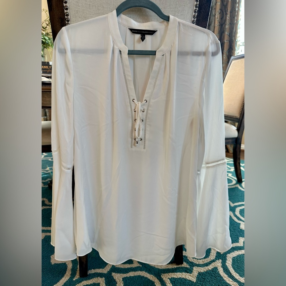 WHBM L/S Tie-up Blouse - Size 14